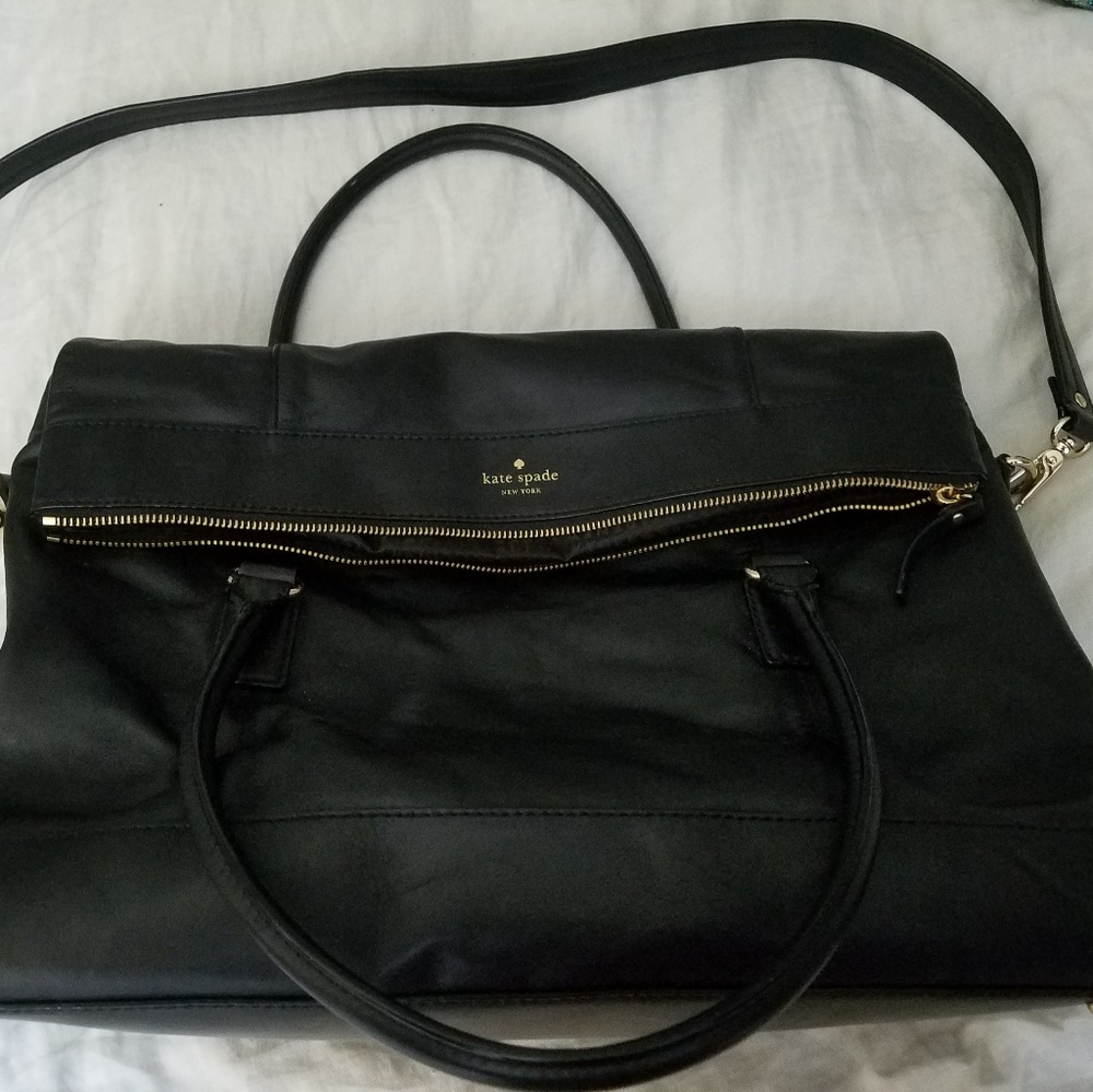 Kate Spade black leather travel bag